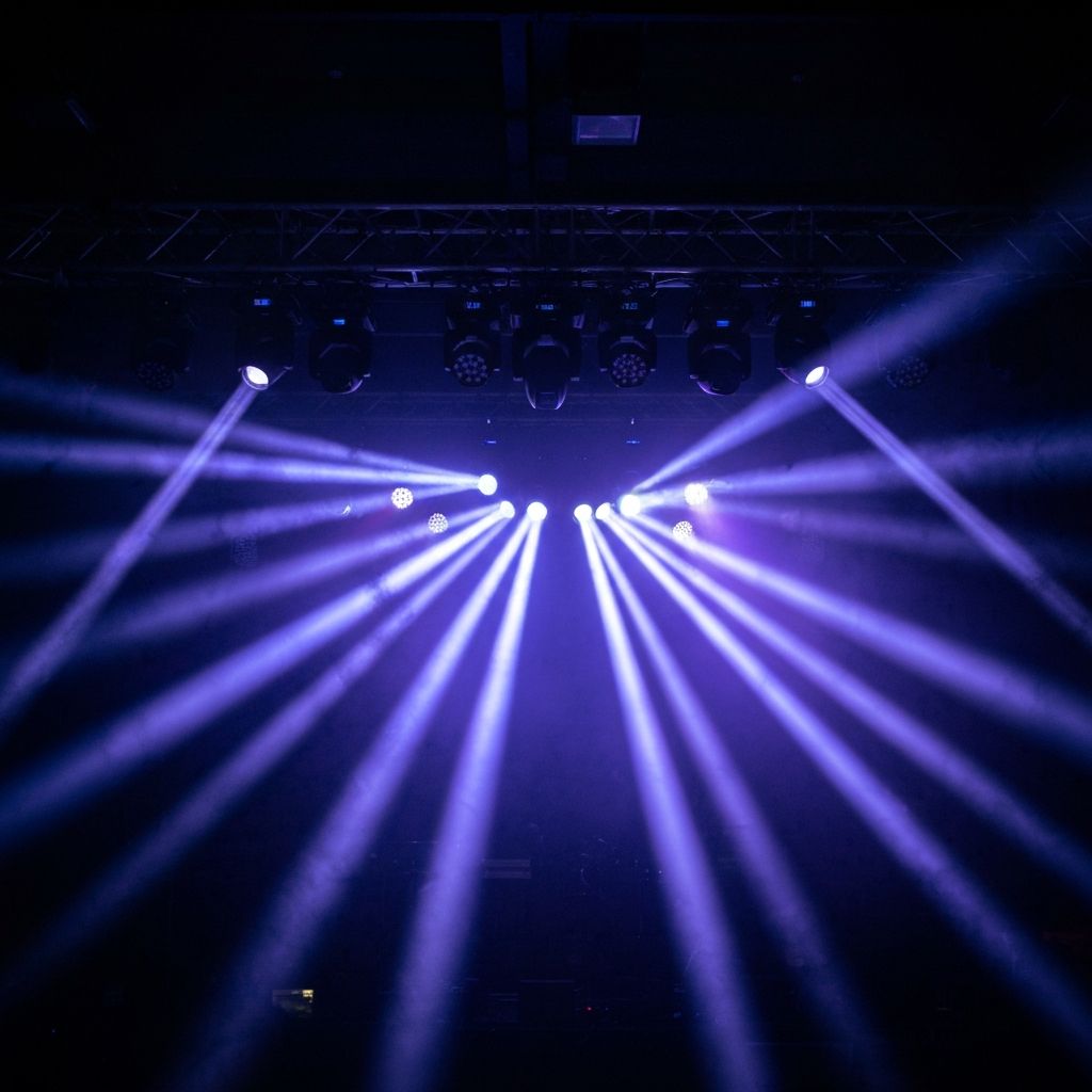 Professional concert lighting setup
